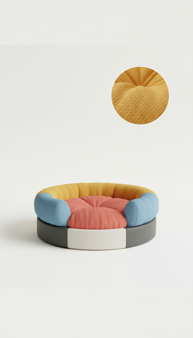 Plush Pet Bed with Velvet Cover